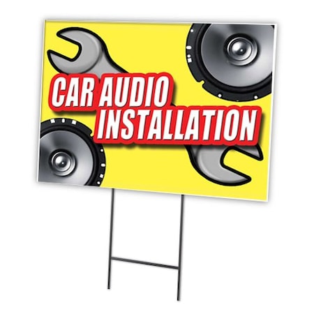 Signmission Car Audio Installation Yard & Stake outdoor plastic coroplast window, C-1216-Car Audio Installation C-1216-DS-Car Audio Installation